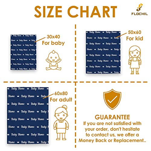 Flochil Personalized Baby Blankets, Custom Baby Blanket - Baby Blanket With Name For Boy, Best Gift For Baby, Newborn Monogram Plush Fleece (30X40) #TOP4