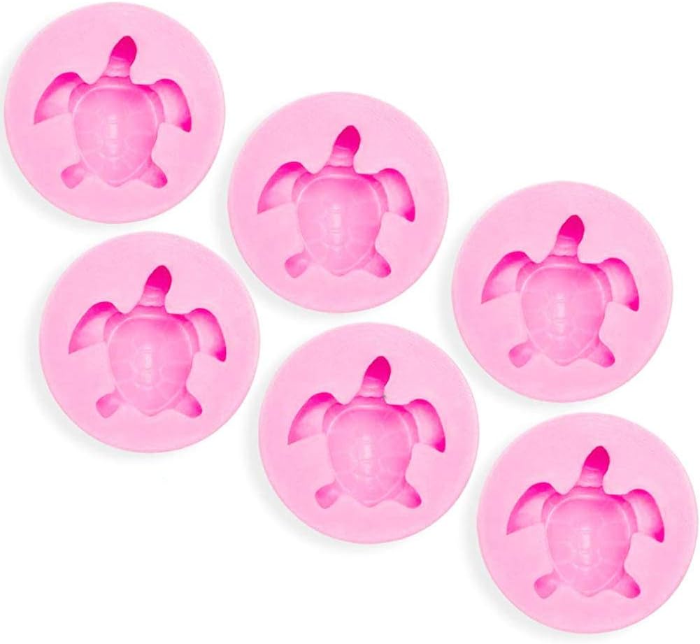 BYFRI Molde De Silicona 6pcs Tortuga Marina, Moho Tortuga Caramelo De La Pasta De Azúcar, La Tortuga De La Fabricación De Moldes De Chocolate para Postres Hornear El Pastel De Bricolaje