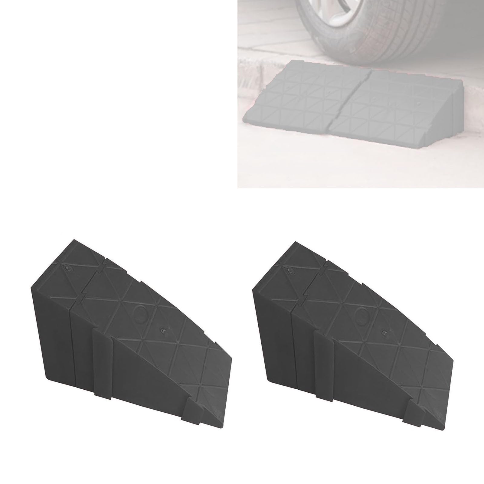 Rampe per Marciapiede, Rampe per Sedie A Rotelle con Altezza di Salita di 10-18 cm per Casa, Auto, Sedie A Rotelle, Biciclette, Motociclette(2pcs,12x20x18cm/5x8x7)