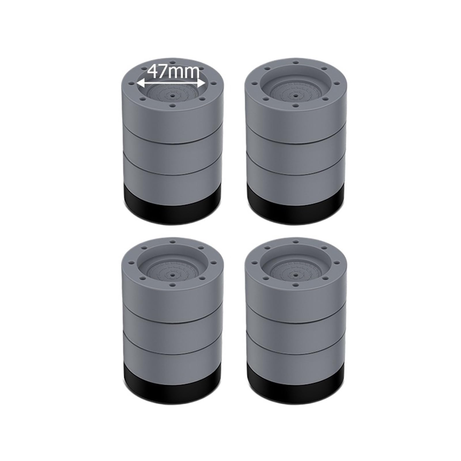 Almohadillas Antivibración, Compatibles Con Lavadora Universal | Kit De Rodillos Antideslizantes, Base De Pie De Elevación For Muebles For Lavadora(4pcs Gray 85mm)
