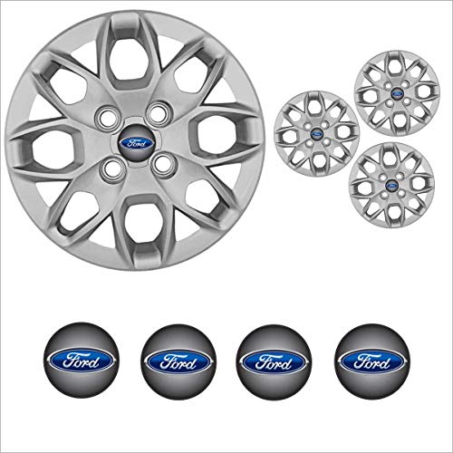 Jogo Calota Aro 14 Ka Hatch Sedan 2015 à 2018 Ford + Emblema Resinado