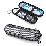 Wilken Electric Toothbrush Case | Universal Travel Case | Odor Free Thermoplastic Shell | Compatible with Oral B, Sonicare, and More Electric Toothbrush Brands (Carbon Fiber)