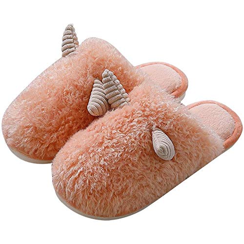 Chaussons d'hiver antidérapants Y&W en coton chaud rose 36-37