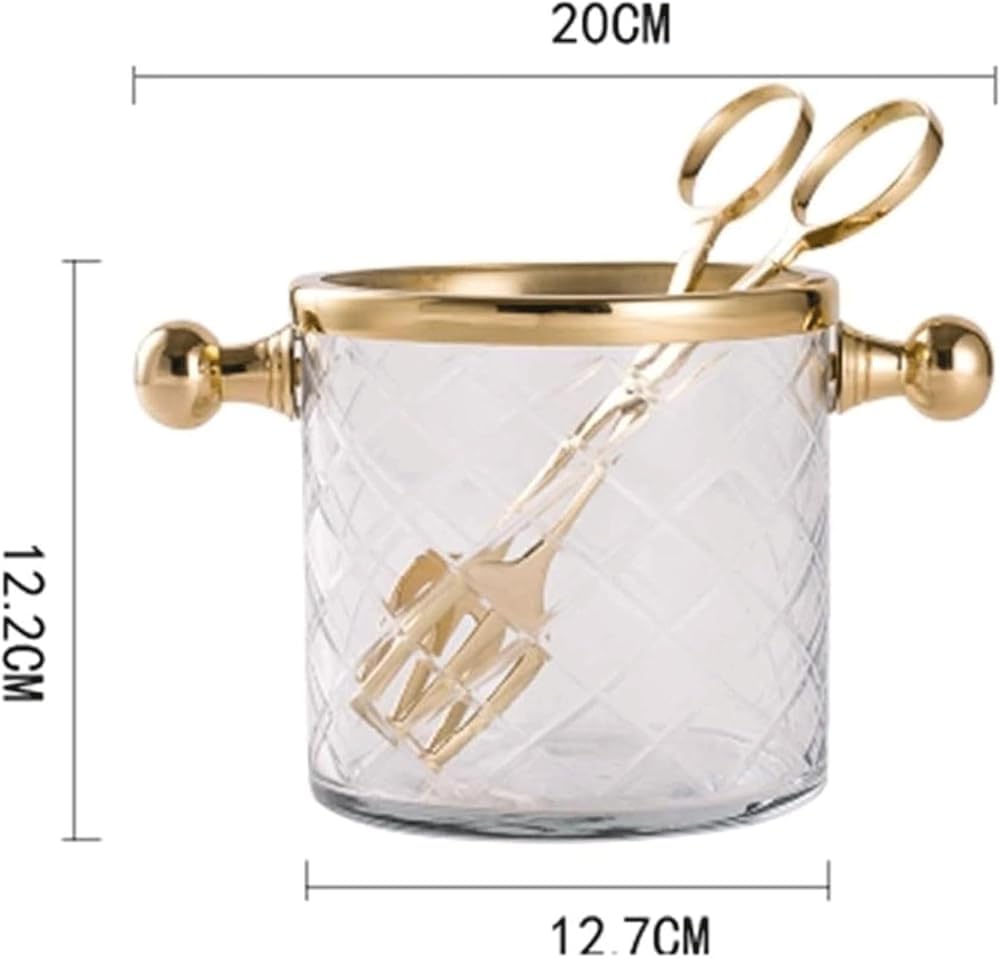 Secchiello per il ghiaccio isolato per champagne, vino, birra con pinze in acciaio inox, cestino per il ghiaccio di lusso per feste, bar a casa