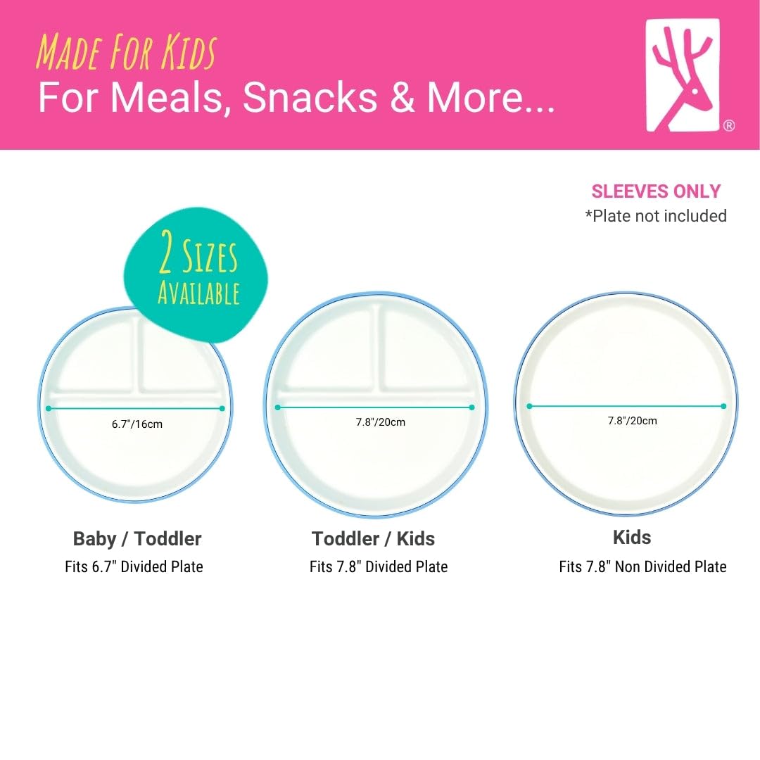 Elk and Friends Kids 6.7” Silicone Sleeves, Blush/Lilac/Sage/Mistyblue, 6.7" Plate Sleeve - Image 4