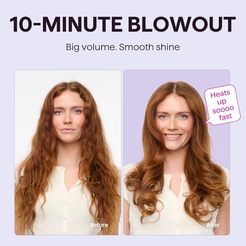 Image of Wavytalk Thermal Brush Blowout Boost Grande 1.77″ Big Bouncy Blowout Waves | Negative Ion Technology, Tourmaline Ceramic, 5 Temperature Settings Dual Voltage, Less Damage, Black