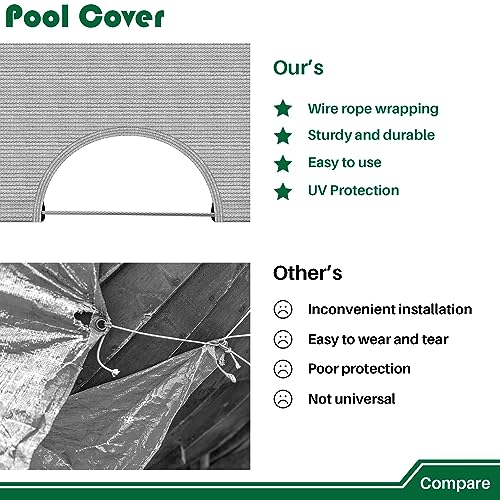 Cobertor de piscina 28 pies para invierno con clips miniatura 4