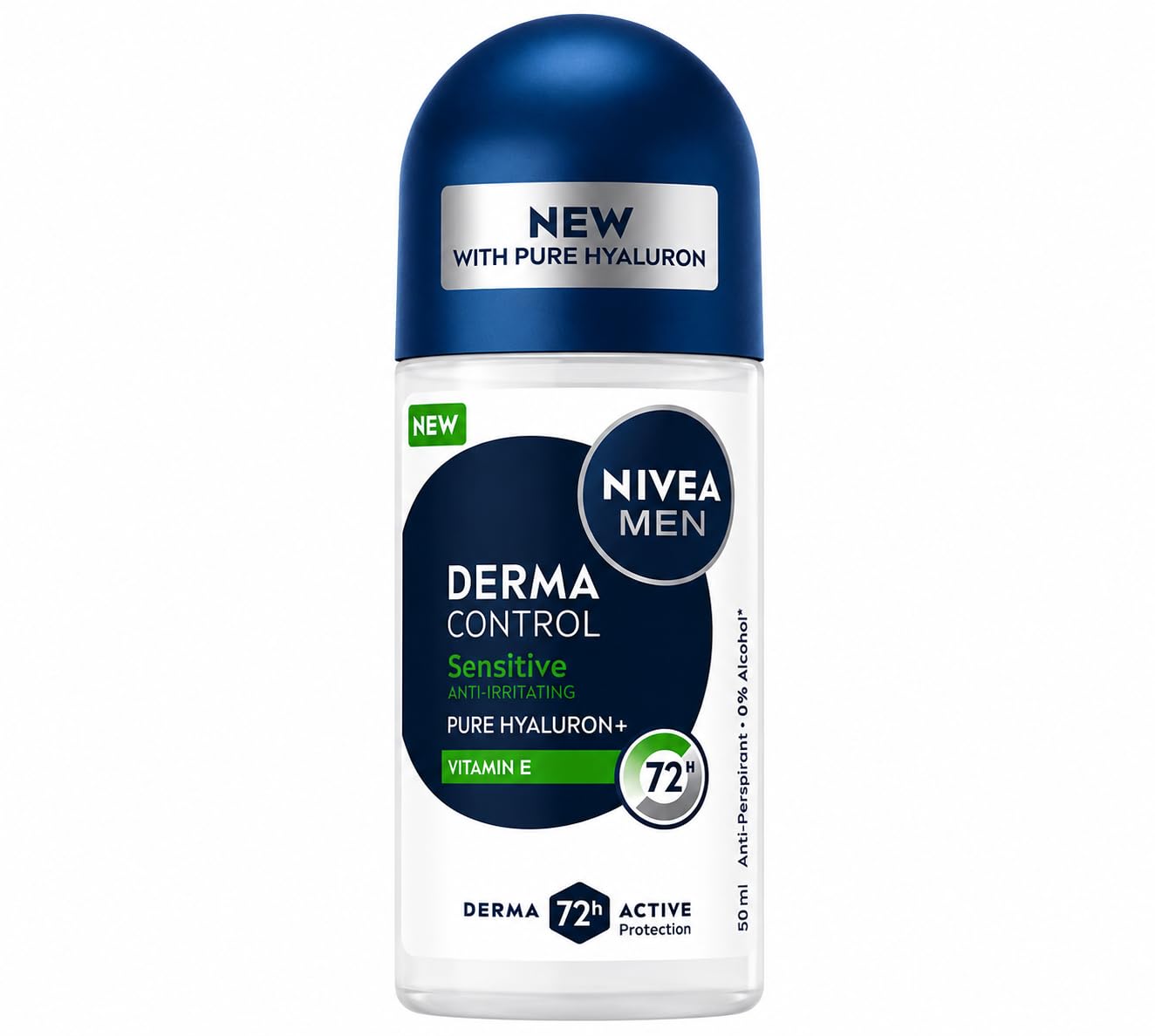 NIVEA MEN Derma Control Sensitive Lot de 6 flacons de protection anti-transpirante pour homme avec vitamine E et acide hyaluronique 50 ml