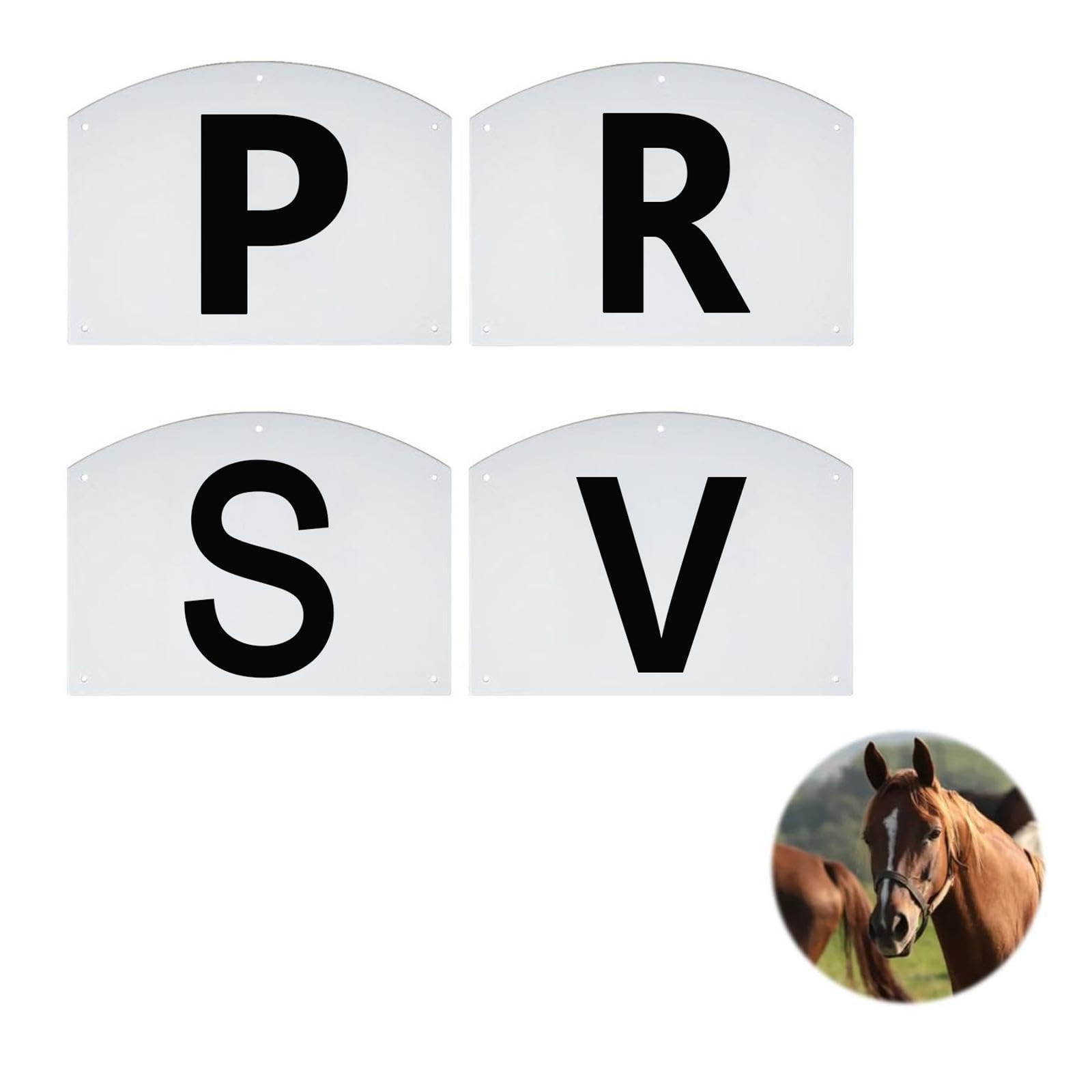 Menolana Dressage Arena Markers Dressage Letters, Lightweight Professional Sports Stable for Equestrian Athletes Wall Mount Equipment, 4pcs