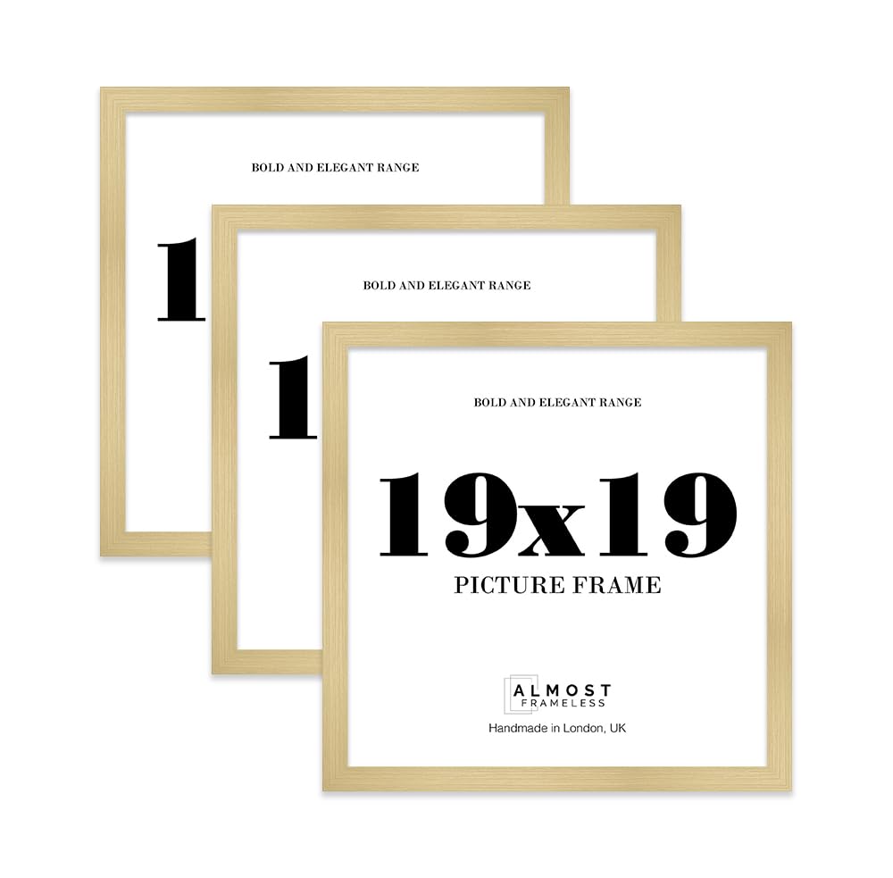 19x19 Picture Frame, Display 19x19 Pictures (22.9 x 15.2cm) Picture Frame for wall Display - Gold - 3 Pack
