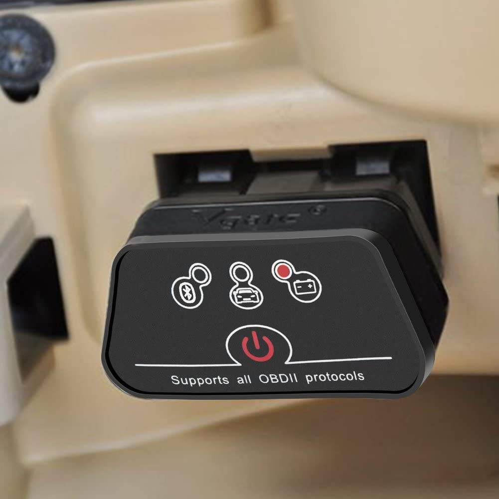 vgate OBD Bluetooth, icar 2 BLE4.0 OBD2 Adapter Outils de Diagnostic Lecteur de Code de Voiture pour iOS, Android et Windows (Noir)