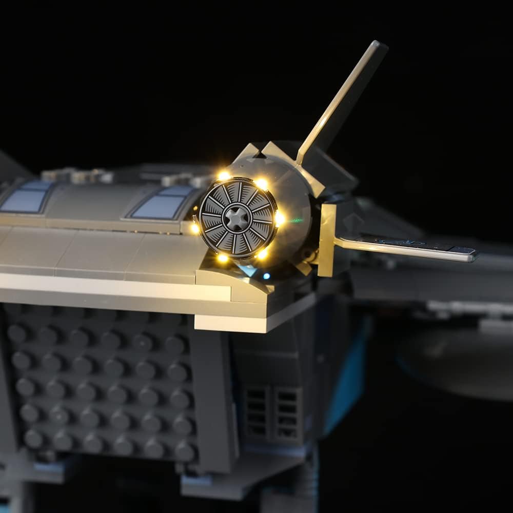 Kyglaring LED Lighting Kit (No Model) Designed for Lego Marvel The Avengers Quinjet 76248 Spaceship Model Building kit - Without Set(Remote Version)