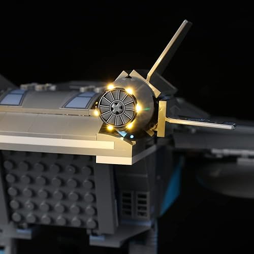 Miniatura 3 de Kyglaring Kit de iluminación LED (sin modelo) diseñado para Lego Marvel The Avengers Quinjet 76248 Kit de construcción de modelo de nave espacial,