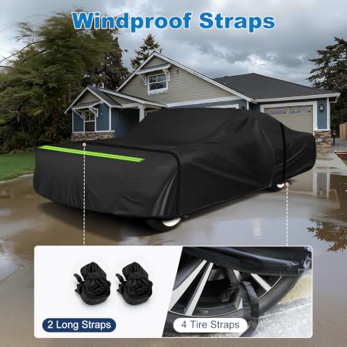 Image of QUNSUNUS Car Cover for Ford Galaxie 500 /XL /LTD /Custom Sedan Coupe Hardtop 2 /4 Door, Waterproof Galaxie Car Cover with Straps and Zipper for Wind, Sun, UV and Dust Protection