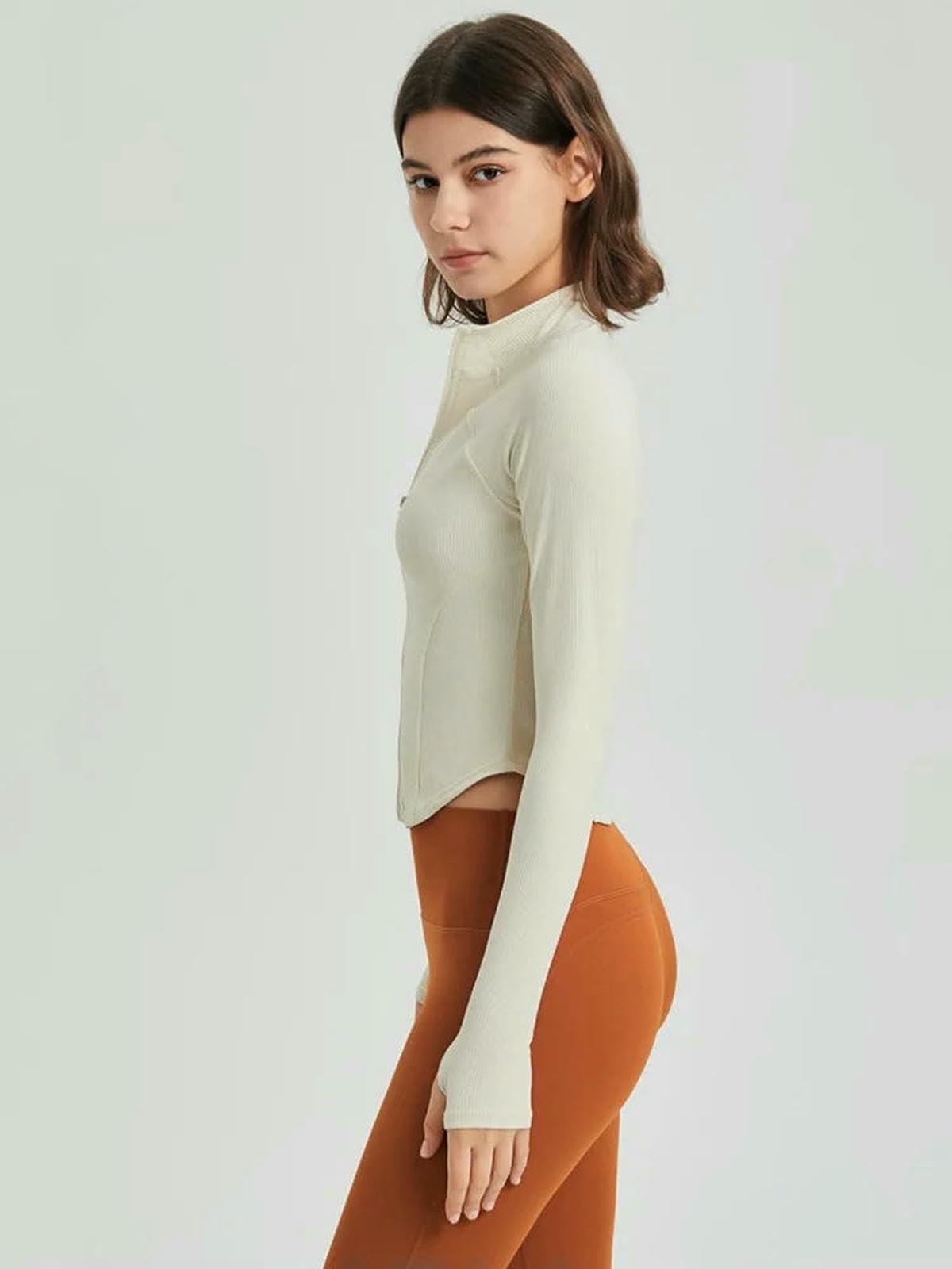 Bluzy do jogi, odzież damska, sportowa bluzka slim fit, zamek błyskawiczny, casualowa, z długim rękawem, do biegania, fitnessu
