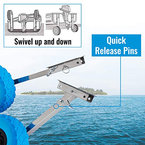 Bestauto Boat Launching Wheels Stainless Steel Transom Launching Wheel Dolly Stainless Steel For Inflatable Boat #TOP4