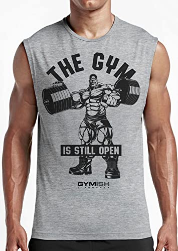 Gym is Still Open Workout Tank for Men, Gym Motivational Muscle Tank Top2