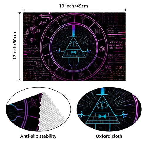 Set de table Bill Cipher zodiaque antidérapant et résistant pour repas geek