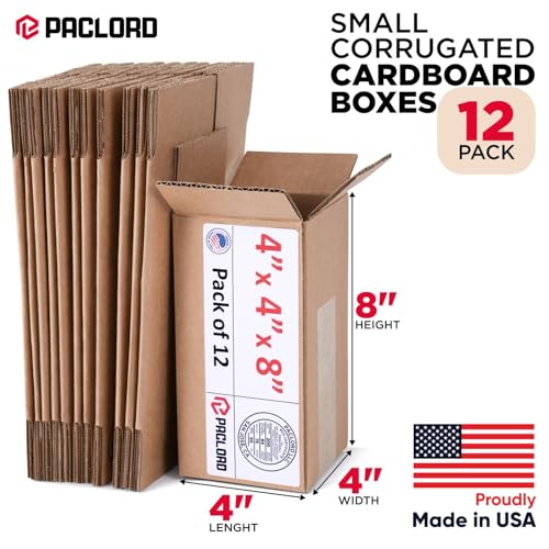 Image of Tall Cardboard Boxes 4 inchL x 4 inchW x 8 inchH (Pack of 12) - USA-Made Packing Boxes for Moving, Shipping, or Storage - USPS, UPS, FedEx Approved - Professional Packing Supplies for Moving | USA-Made Packing Boxes for Moving, Shipping, or Storage - USPS, UPS, FedEx Approved - Professional Packing Supplies