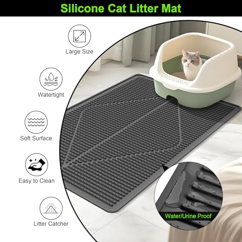 Mofason Tapete de areia para gatos XXL - Tapete de caixa de areia impermeável para gatos - Tapete de