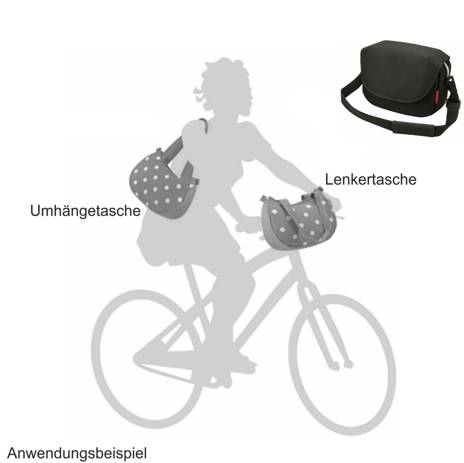 Rixen & Kaul Reisen-thel Fahrrad Lenkertasche Schultertasche Umhängetasche FunBag Schwarz inkl. Fahrradklingel