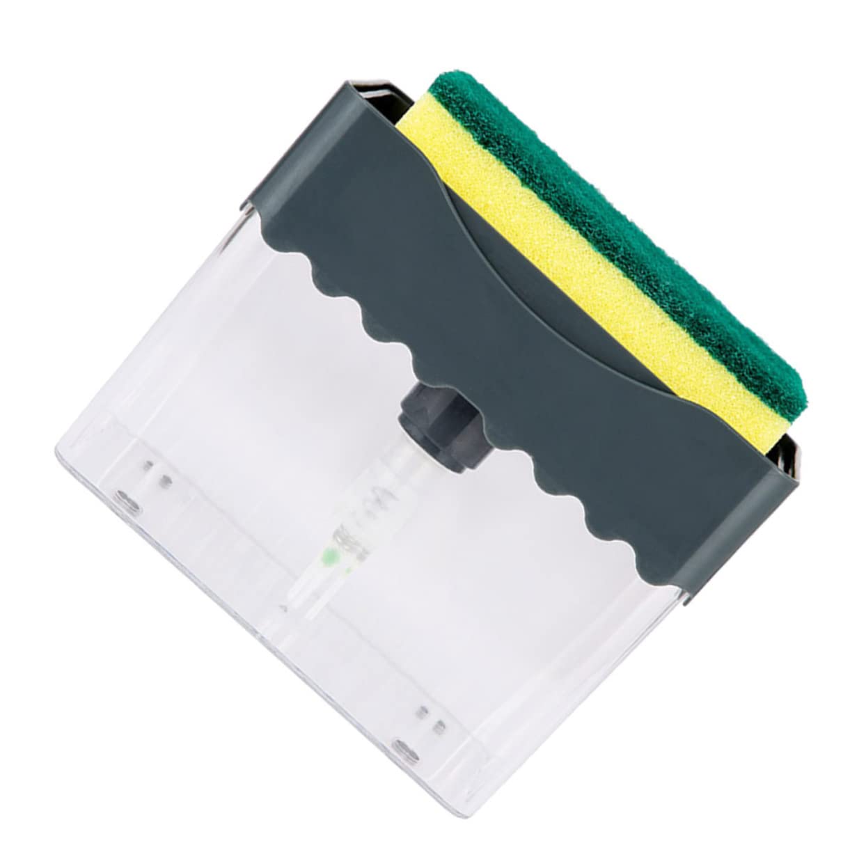 LIFKICH Hand Push Soap Dispenser with Sponge Holder Kitchen Storage Box Design for Easy Soap Distribution Space Saving for Kitchen and Bathroom Use