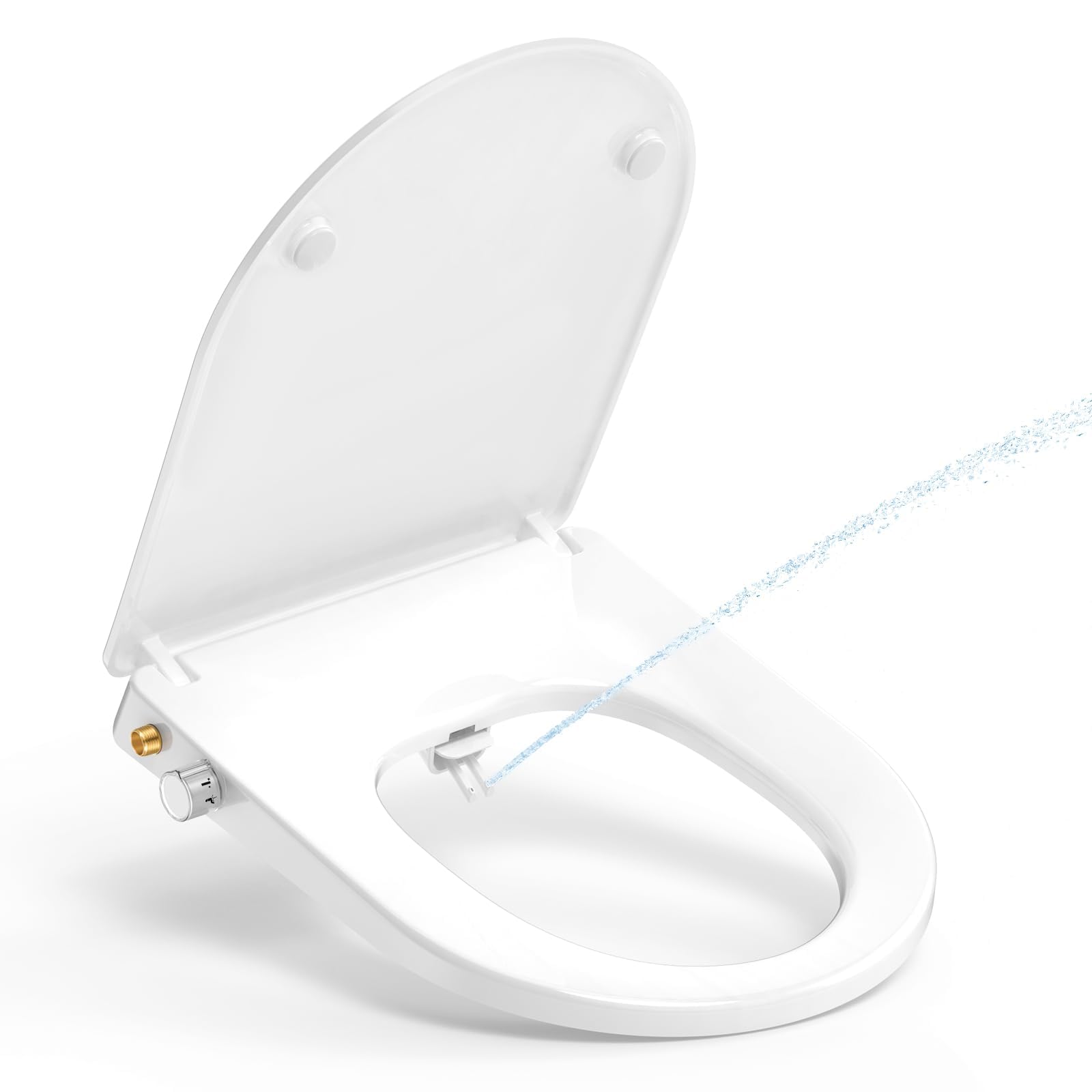 YEAUPE PRO Tavoletta WC Forma D in Urea Non Elettrico con Bidet, Soft Close | Sedile WC con acqua regolabile, sgancio rapido, facile pulizia e installazione semplice, adatto per WC domestici forma D