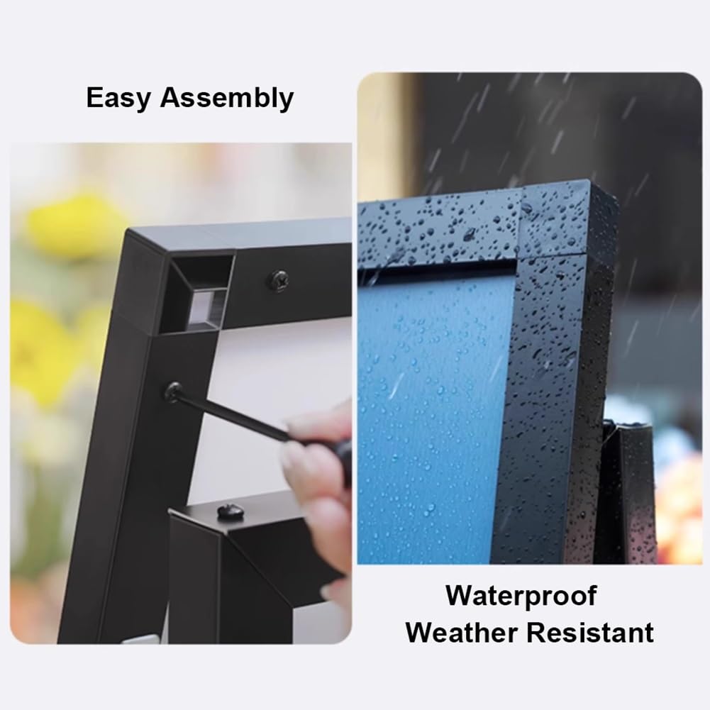 Marco para letrero resistente al viento Soporte para letreros de exterior resistente al viento para carteles Marco de aluminio a presión Base de agua de LDPE resistente(Black,63.5x40x143.5cm)