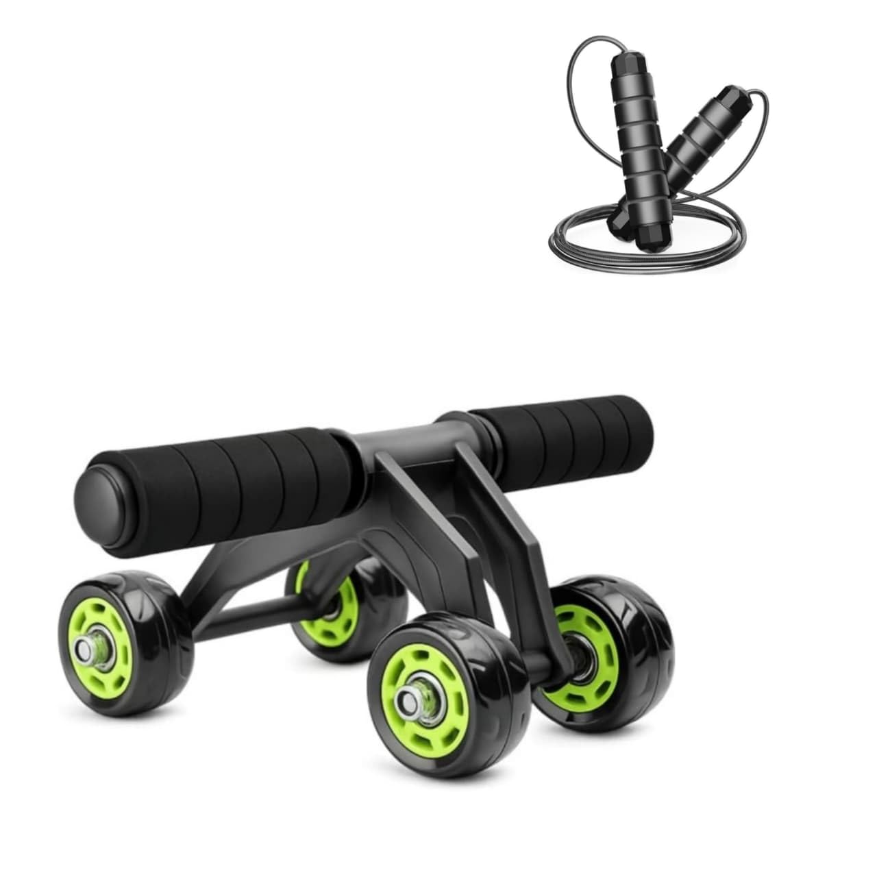 HABIT LIVE BETTER 4-Wheel AB Roller for Abs Workout – Core Strength & Abdominal Exercise Training Equipment – Non-Slip Handles 6MM Safe Knee Mat, Multicolor-image-44
