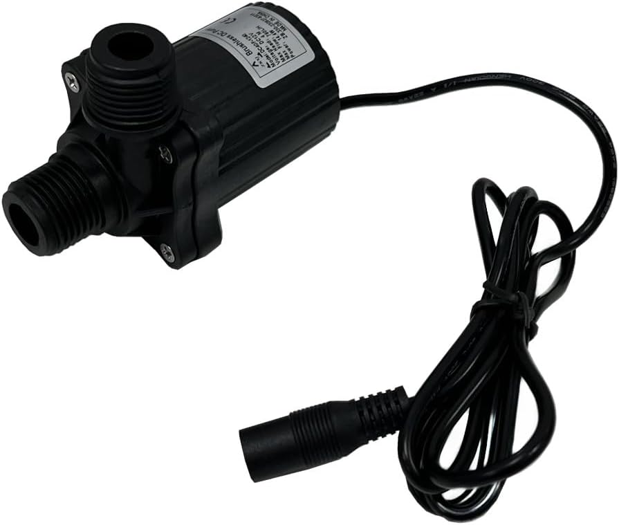 SHYSKY DC40F-1240 Micro Brushless DC Water Pump 12V 14W, 206GPH 13ft, Waterproof, 1/2 inch threaded ports, Safe Low Noise Stable Long-term Work, Submersible or Land Use, For Small cooling, gardening