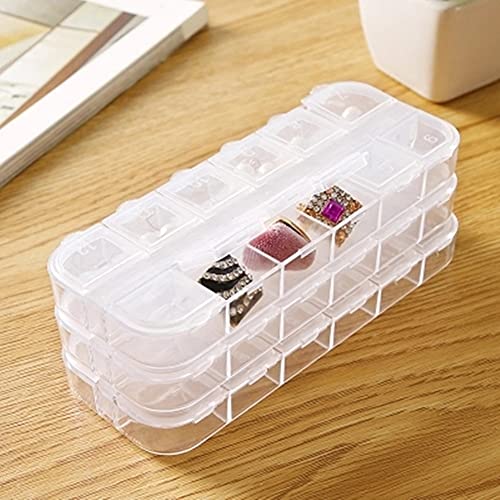 Image of 1 Piece Plastic Jewelry Box Organizer 12 Grid Plastic Storage Box Nail Art Storage Box Jewelry Storage Box Rhinestone Organizer Container Case Plastic Bead Case Storage, Transparent