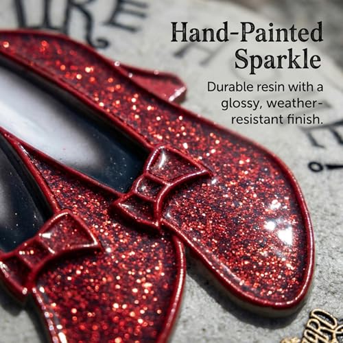 Image of Spoontiques Ruby Slippers Stepping Stone - Wizard of Oz Decorative Garden Stone for Yard, Patio, Garden or Walkway - Outdoor or Indoor Home Decor