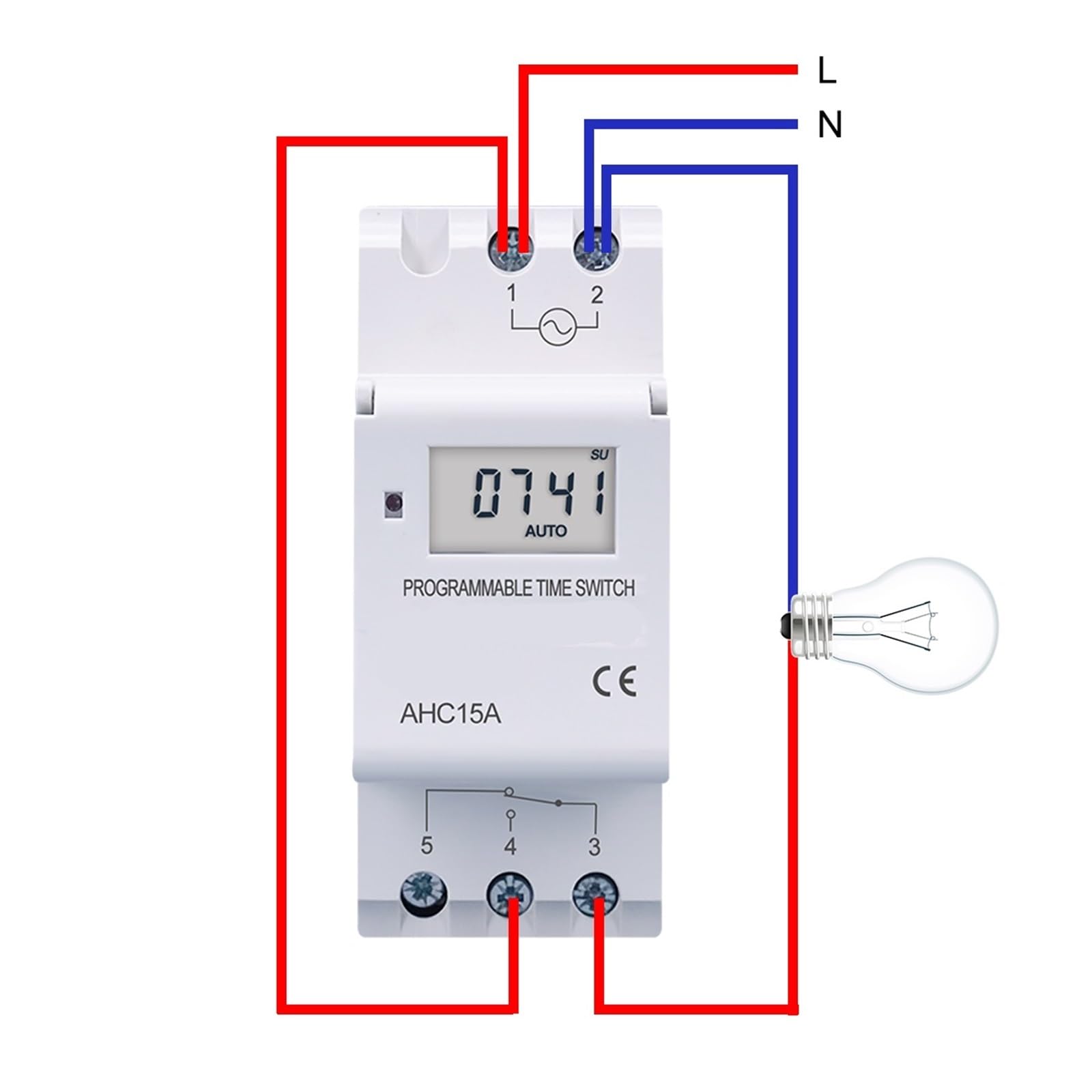 1 Temporizador de relé Digital programable semanal monofásico de riel DIN de 7 días con Control de CA de 220 V, 230 V, 12 V, 24 V, 48 V y 16 A(15A,220V AC)