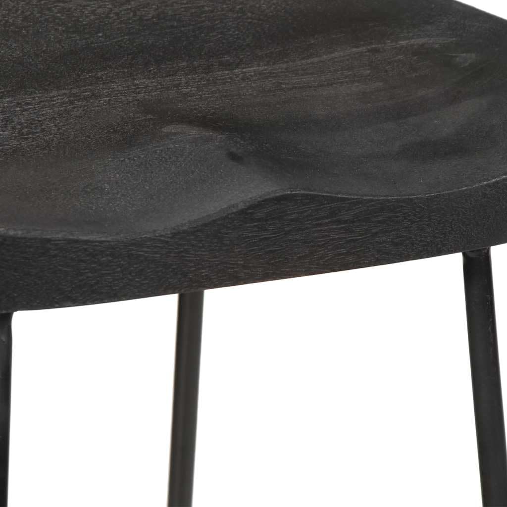 Taburete de Barra Alto Moderno con Estructura de Madera de Mango Sólida y Patas de Metal Resistente para Cocina, Bar o Restaurante | Reposapiés Integrado y Soporte Estable