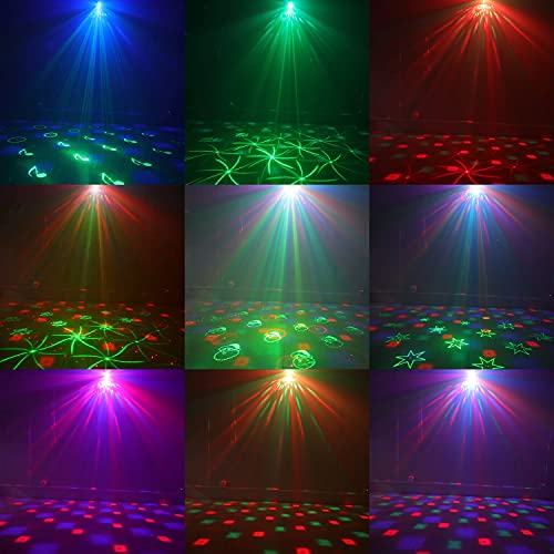 Image of AMKI Party Light, DJ Disco Party Light, Voice Activated Remote Control, RGB LED Projector Stage Light, Indoor Light Show, Christmas Club, KTV Bar Halloween Decor with Time Function