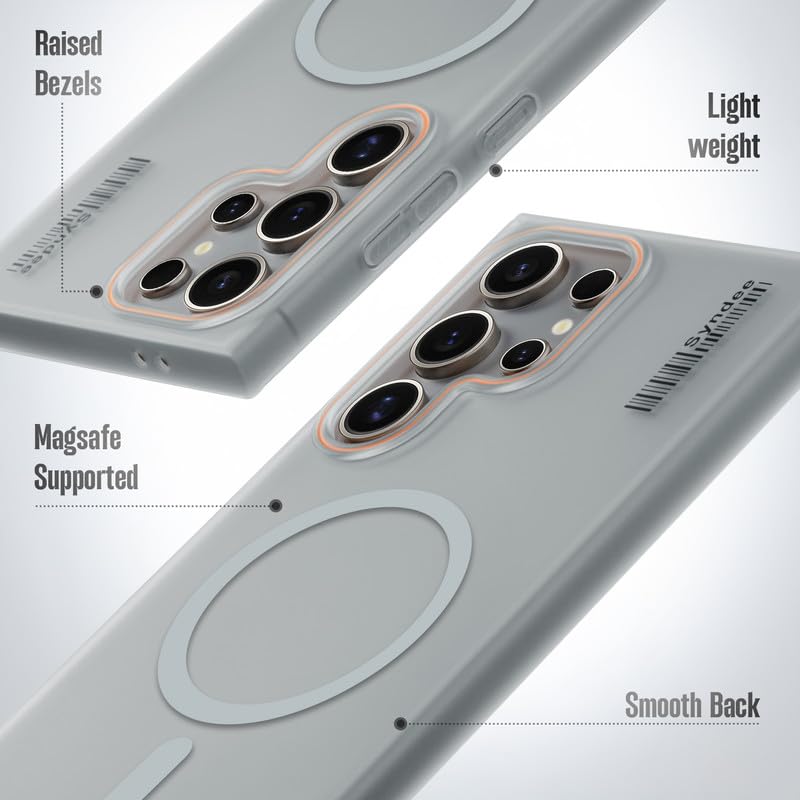 Image of Mr. Case Back Cover for Samsung S25 Ultra 5G Sleek Frosted Translucent Back with Wireless Charging Support | Anti-Scratch Shockproof Phone Case - Grey