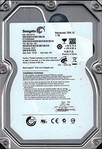 Preisvergleich Produktbild Seagate ST31000528AS F / W: cc37 P / N: 9sl154301 WU 1 TB
