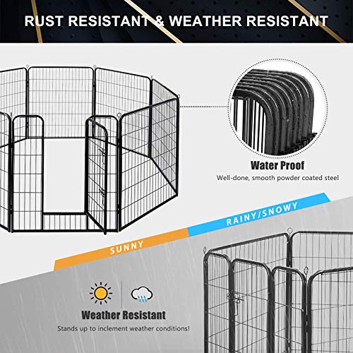 SUNCOO Dog Pen, Heavy Duty Folding Large Metal Dog Fence, Cat Puppy Rabbit Pet Exercise Playpen, Indoor Outdoor 16 Panels 40 Inches Portable Anti-Rust Yard Pet Pen Crate Cage Barrier Kennels - Thumbnail 2