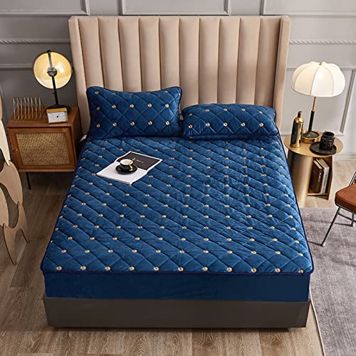 Protège-matelas grand bonnet anti-glisse en velours de lait pour lit chaud