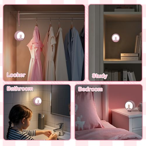 Image of Attivolife Cat Motion Sensor Night Light, Magnetic Rechargeable Locker Wall Lamp with Dimmable, Portable Warm White LED Bedroom Light, Cute Decor for Girl Bathroom Hallway Stair Kitchen Wardrobe