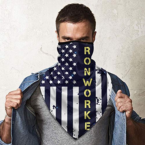 Ironworker American flag Men Women Neck Gaiters Bandana Adult Wrist Strap for Outdoor Sports