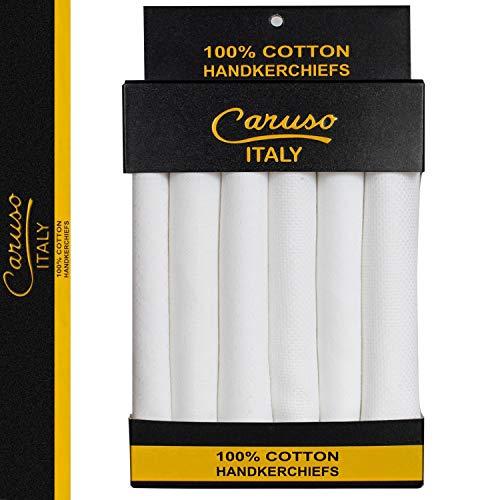 Image of Caruso Italy 100% Cotton Men's Italia Handkerchief | Luxurious, Soft, and Ultra-Absorbent Handkerchief For Men | 50cm X 50cm