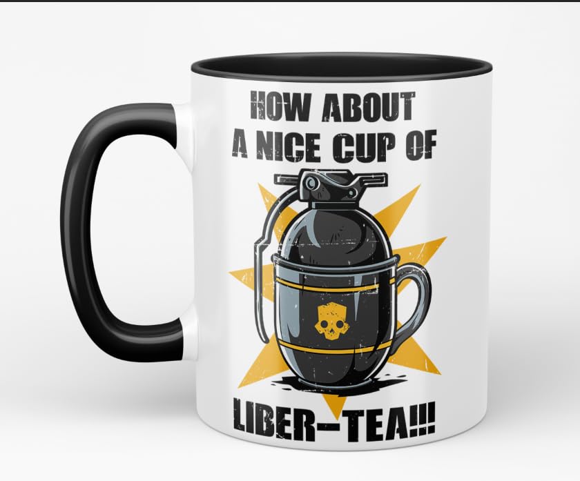 How About a Nice Cup of Liber-Tea!!! Gamer Mug 11oz Ceramic (Black)