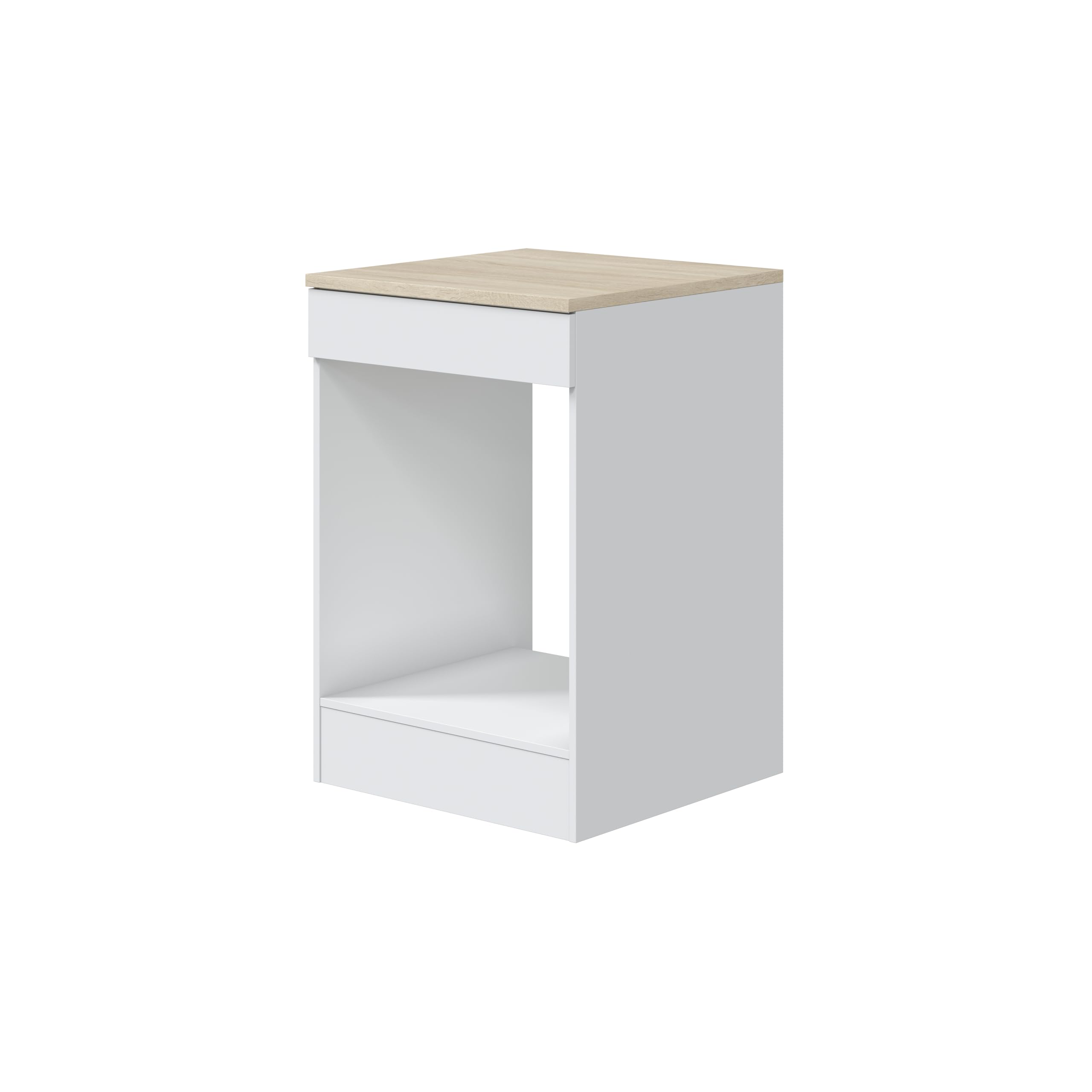 Mobelcenter, Mueble Bajo de Cocina para Horno y Placa de Cocina, Acabado Color Blanco Brillo y Roble Canadian, Medidas: Ancho: 60 cm x Fondo: 60 cm x Alto: 90 cm (1533)