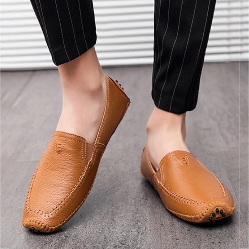 Shoes Men's British Soft-Soled Slip-on Loafers Fashionable and Versatile Shiny Oxford Shoes for Wedding Party Business Men Low-top Comfortable Shoes