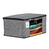 Kuber Industries Saree Covers With Zip|Clothes Storage Bag|Garment Bag For Travel, Wedding, Storage (Black)
