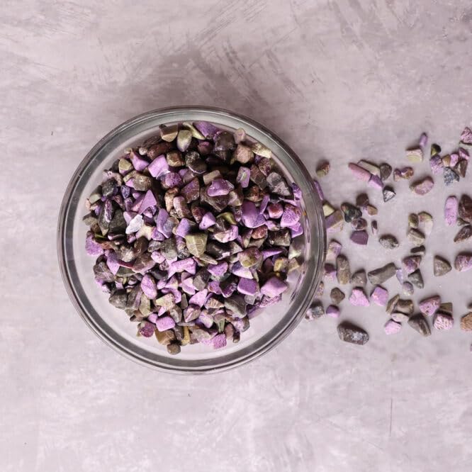 Image of Natural Stichtite Crystal Chips Stone 50 Gm for Reiki, Meditation, Vastu & Feng Shui | Polished Gemstone Chips for Home Decor, Jewellery Making, Resin Art & Craft