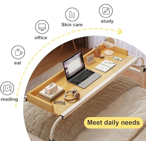 Table de chevet extensible noire à roulettes avec plateau modulable - 7