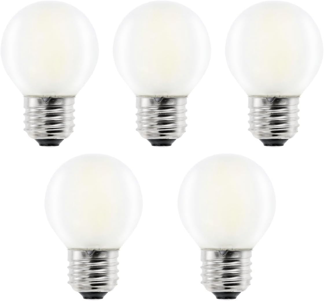 E26 Dimmable Frosted LED Light Bulbs Daylight 5000K,4W G16.5/G50 Mini Globe LED Bulb for Beside Lamp Ceiling Fan Pendant Lights Chandelier Fixture,400 lm,5 Pack …