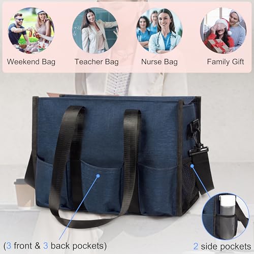 Tote Bag with Compartments and Zipper